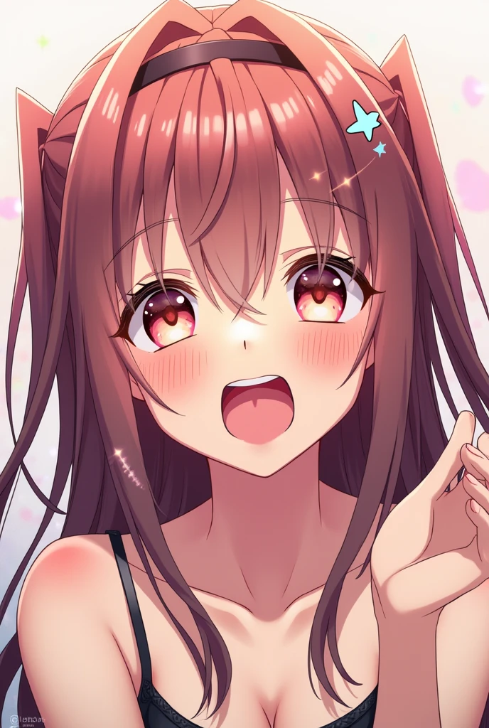Anime girl doing ahegao