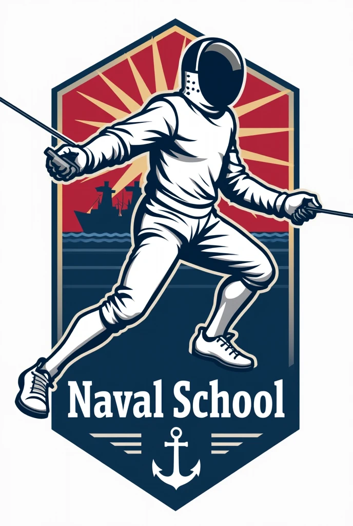 Create the logo for the 2024 naval school fencing team