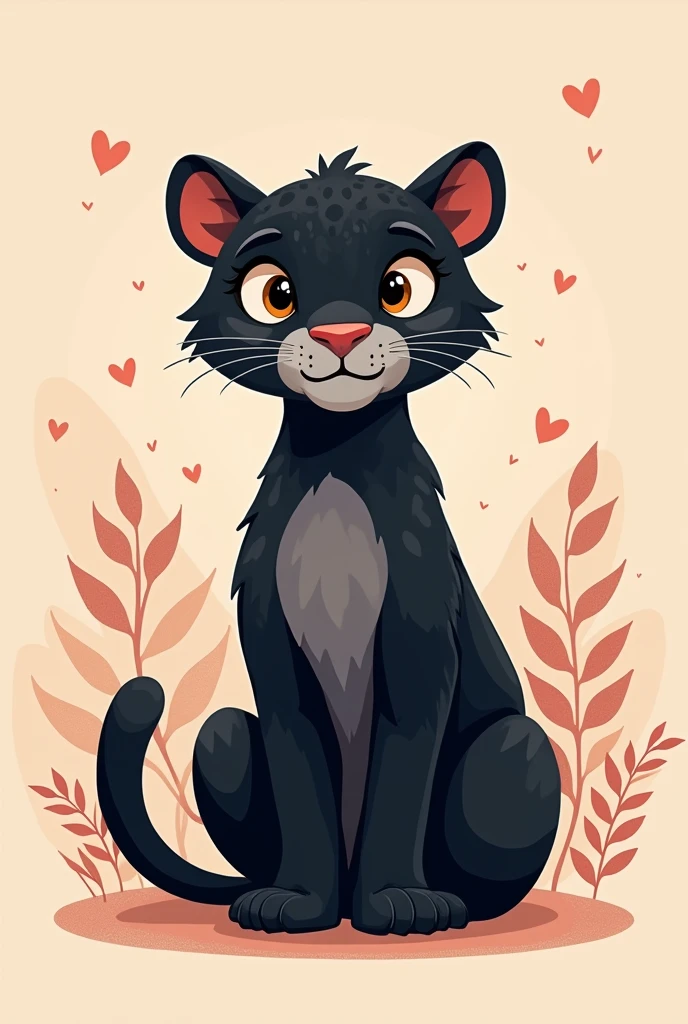 Cartoon drawing of a nice and elegant old black jaguar for grandparents day flyer