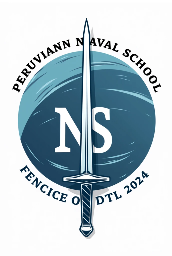 Create the logo for the Peruvian Naval School fencing team for the year 2024