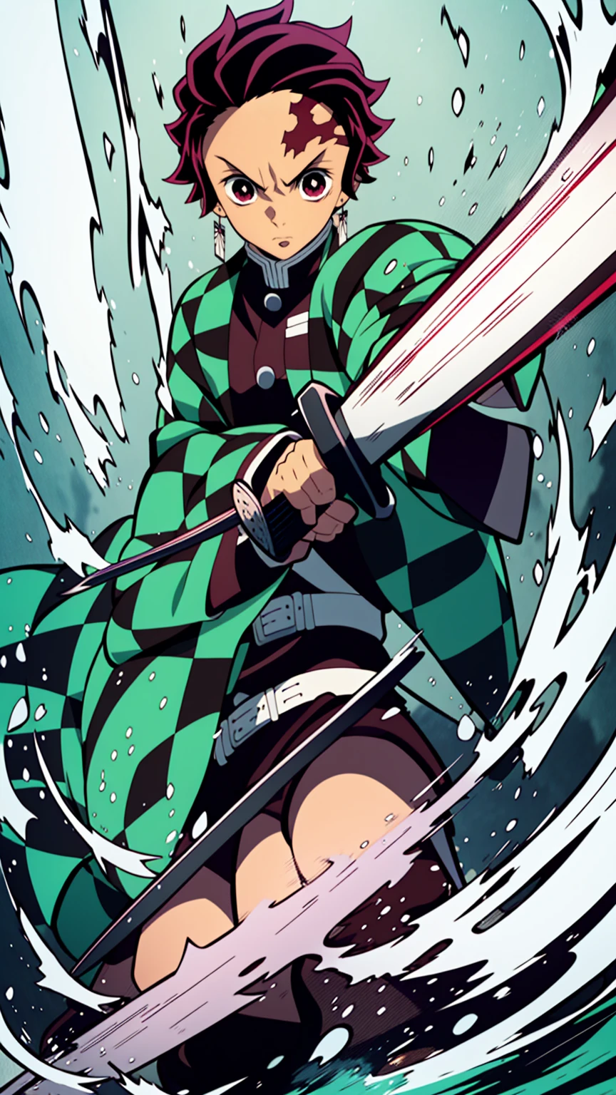 High resolution, Anime Art Wallpapers 8K, A magnificent composition, Fight, Anime character holding a sword against a fire and water background, haze, Cute guy in Demon slayer art, Demon slayer Art Style, Demon slayer ルイ ファンアート, Amazing anime 8k, Demon slayer, anime key art, 4K Manga Wallpapers, Kimetsu no Yaiba, Anime Wallpaper, Ultra-transparent, Super detailed, Very very beautiful, Anime Epic Artwork, Anime Art Wallpapers 8K, Local art