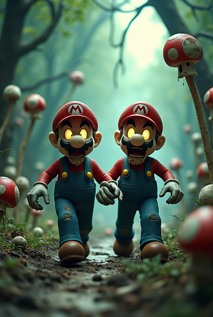 Mario Bros. with a zombie appearance with a different structure than the cartoon but it is understood that it is Mario Bros.