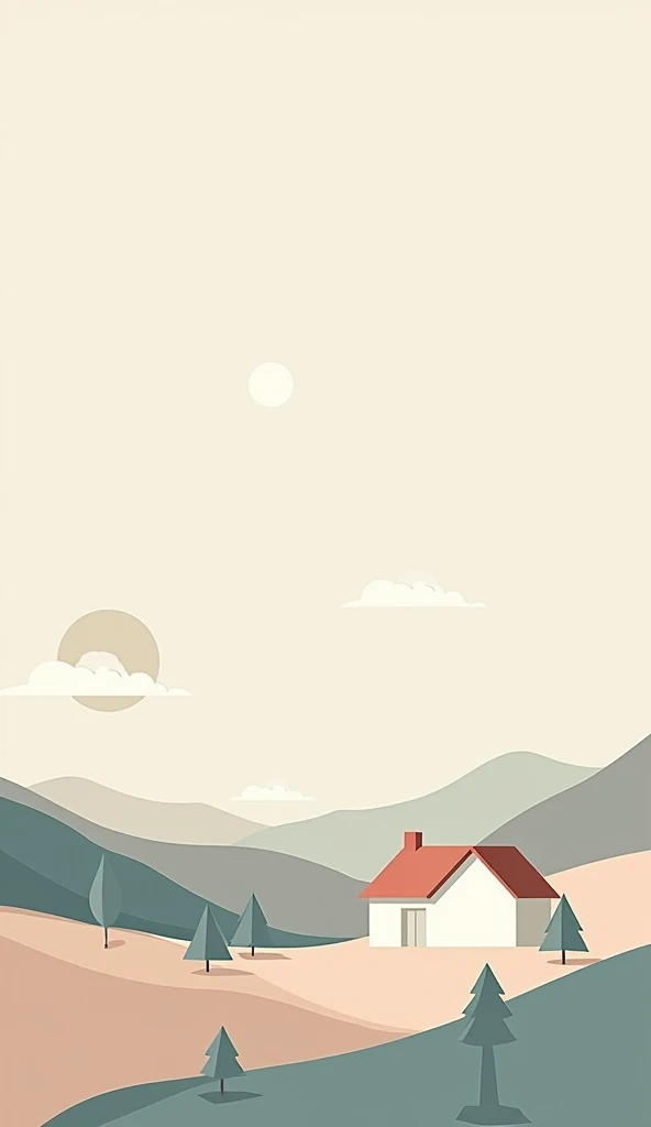 create beautiful minimalistic wallpapers for my smartphone with houses or trees or people