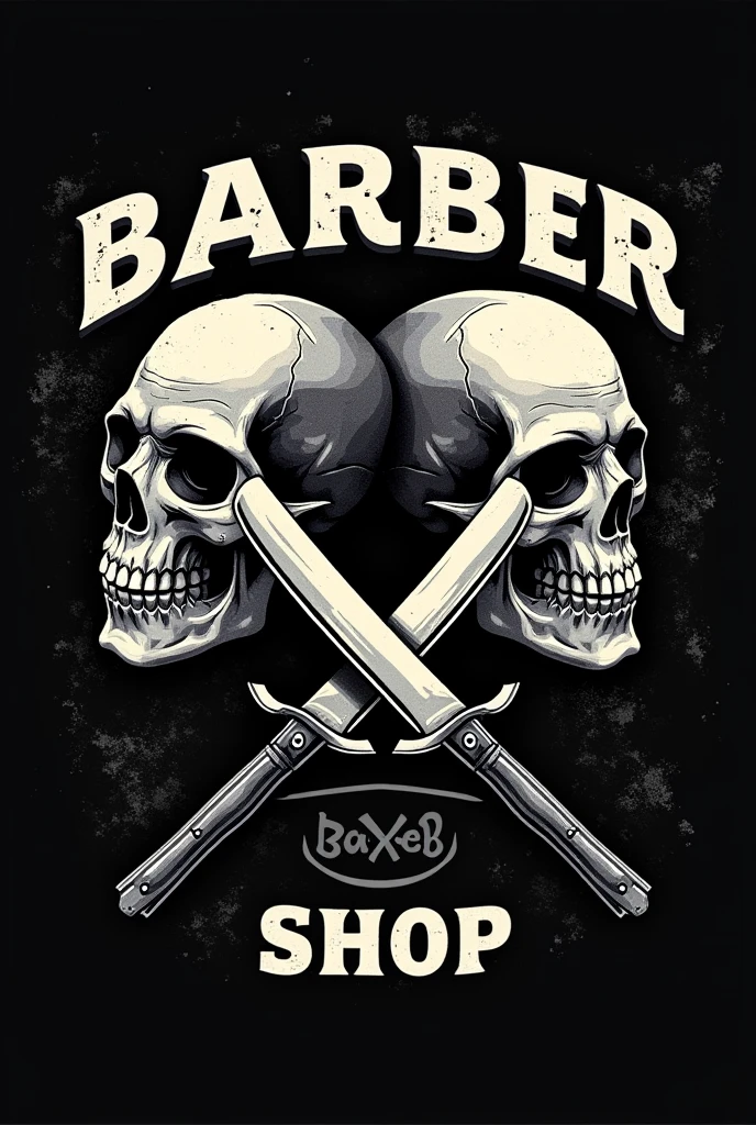 Logo. skulls and razors barber