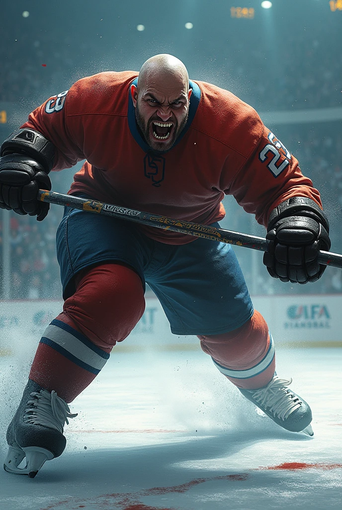Joueur de hockey bestiale