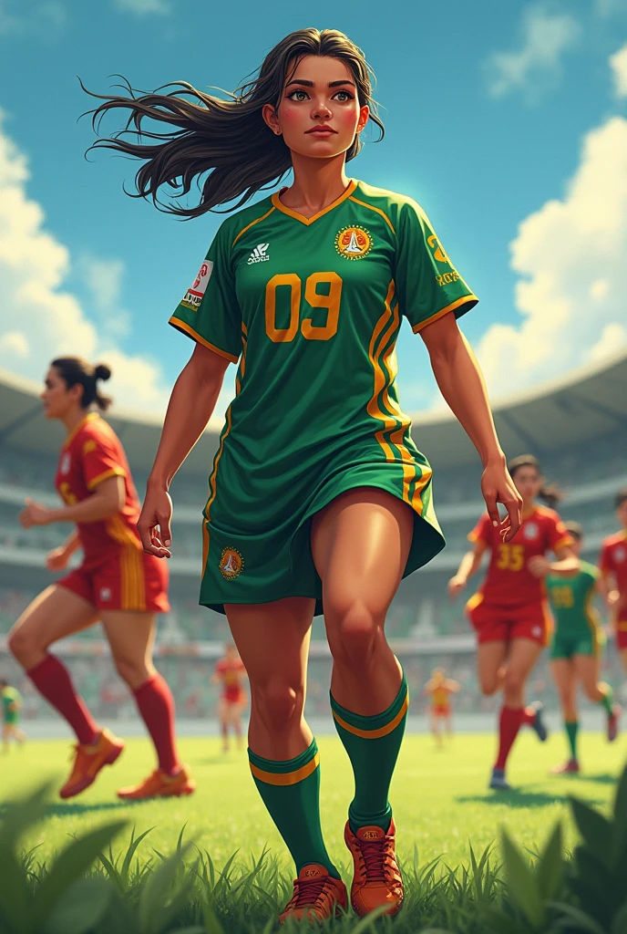 Zulfiqar seeing her friends to playing kabaddi jersey number 09