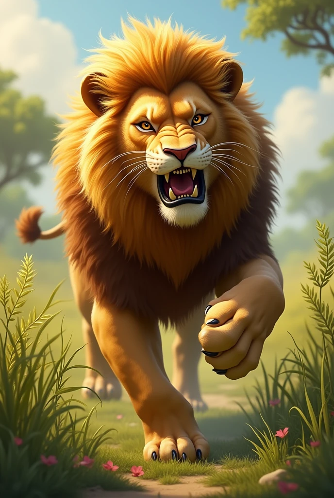 Lion playing