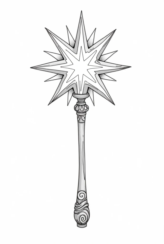 Magic wand with a star as a coloring page