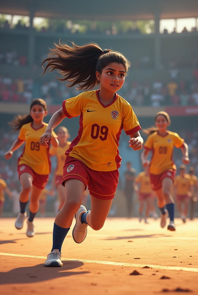 Zulfiqar seeing her friends to playing kabaddi jersey number 09 man