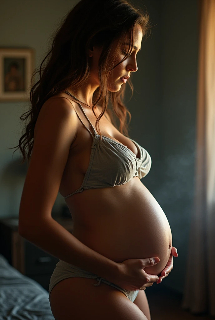 Claudia had fantasized about her mysterious, enigmatic boyfriend getting her pregnant, but she hadn't expected it to happen like this.
At climax in one lovemaking session, she'd shouted "fill me with babies!" That sent her boyfriend over the top, and he erupted inside her for what felt like ages. "Your dream is coming true," he said with a wink.
Claudia thought he was talking about the long-term. However, soon after she'd finished cleaning up, she felt an intense pressure in her belly and looked down. It was visibly growing. She was not only pregnant, she was developing by the second.
She smiled as her belly reached what looked like full term, and her breasts swelled by a few cup sizes. But then it all kept growing. She realized she was carrying multiples, and the increasing weight was at once arousing and exhausting.
And it still kept going. Claudia got down on her knees and used the railing for support, breathing heavily as she watched her pregnancy expand to immense proportions. "More children, more... more," she moaned.
When it finally stopped, Claudia gasped. Her belly was so huge that it pressed against the glass. Her breasts, meanwhile, were a foot and a half long. She figured she was probably pregnant with around a dozen babies based on her size and the kicking inside.
The mystery around the boyfriend and his apparent powers didn't stop after that. Claudia's belly and breasts stayed that big for months afterward, yet she somehow grew used to the weight and could walk (well, waddle) normally. And if she'd thought her lover was a pleasure machine before, she hadn't seen anything yet. He now made love to her at least once a day, and delighted when she rode him with that pregnant belly sitting on his chest.
Claudia wasn't sure what would happen when she gave birth. All she knew was that she wanted her boyfriend to get her pregnant again, and again, and again.