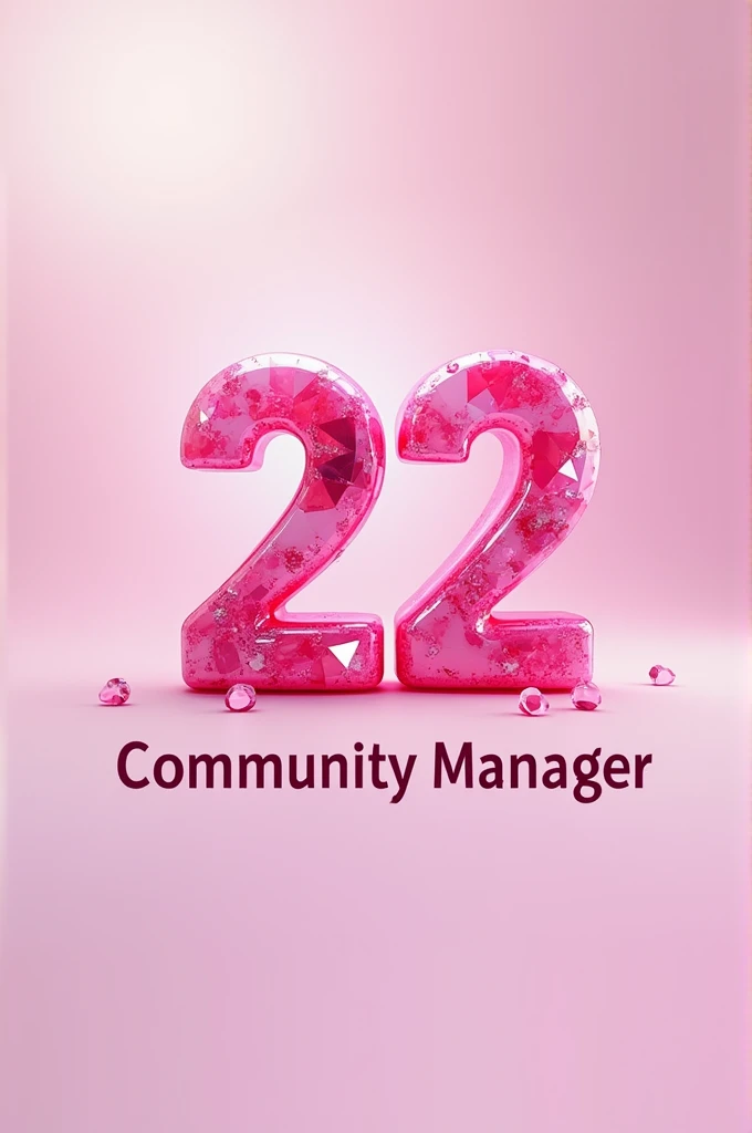Logo for community manager called 22 in crystal pink colors