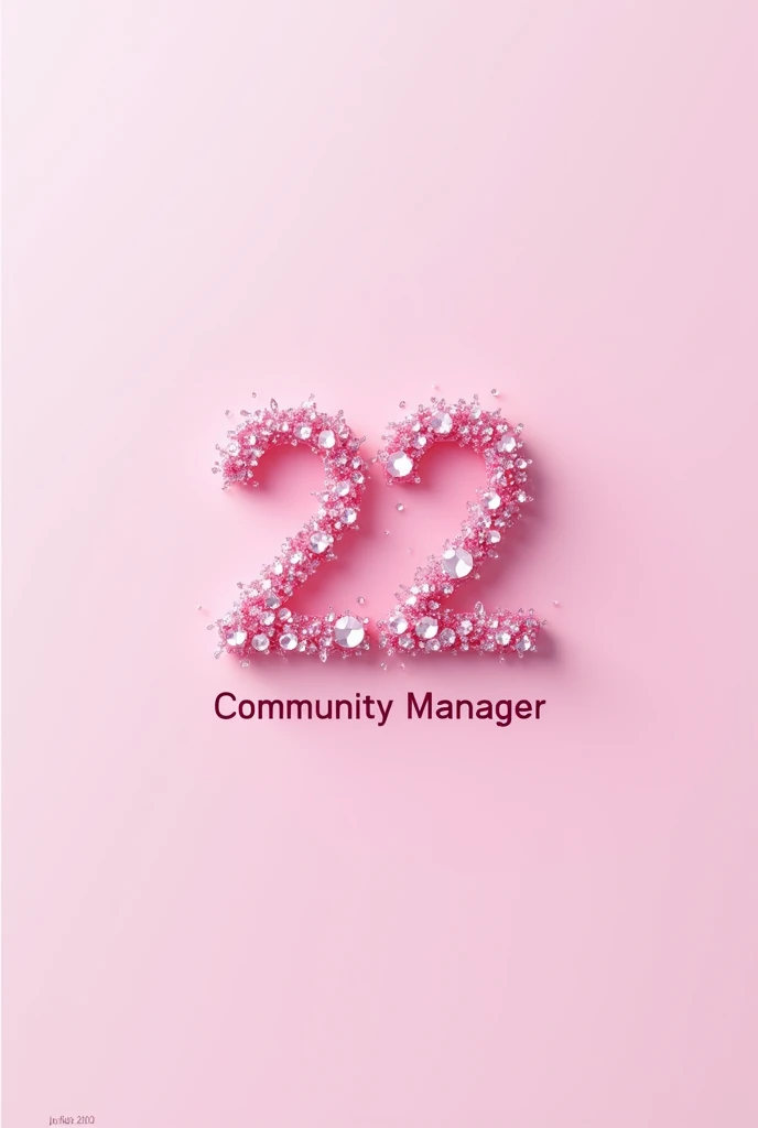 Logo for community manager called 22 in crystal pink colors