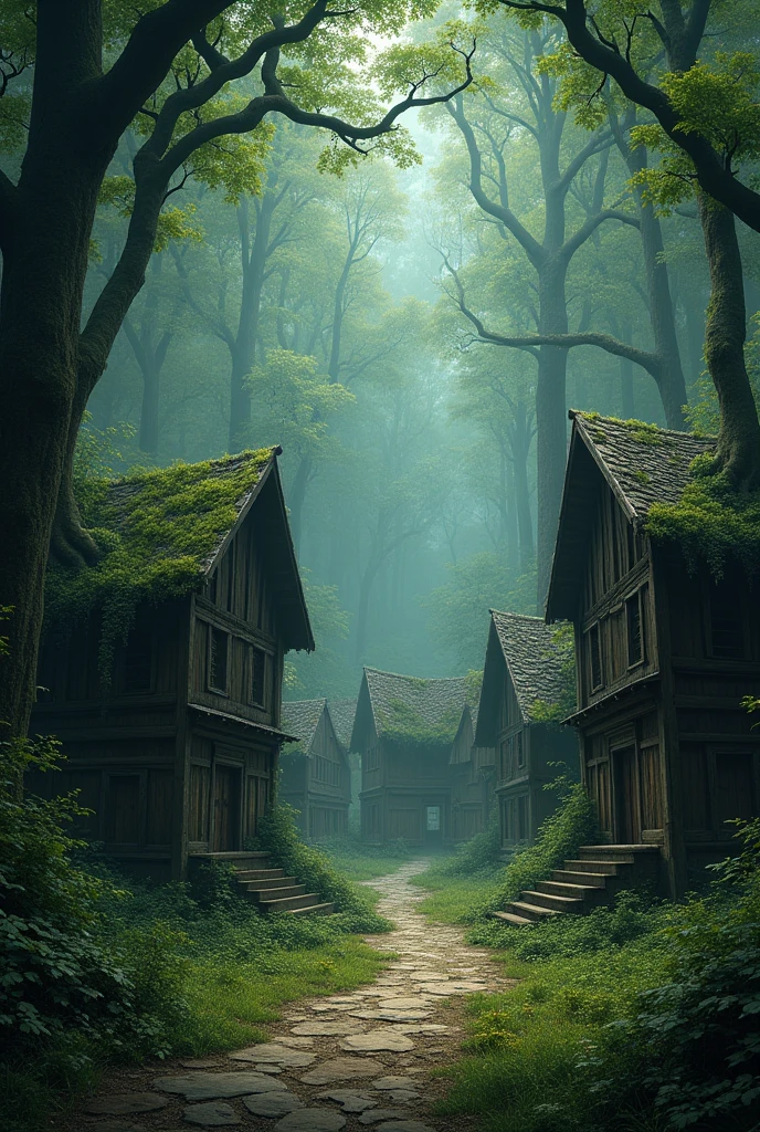 A forgotten village , surrounded by a dense impenetrable forest