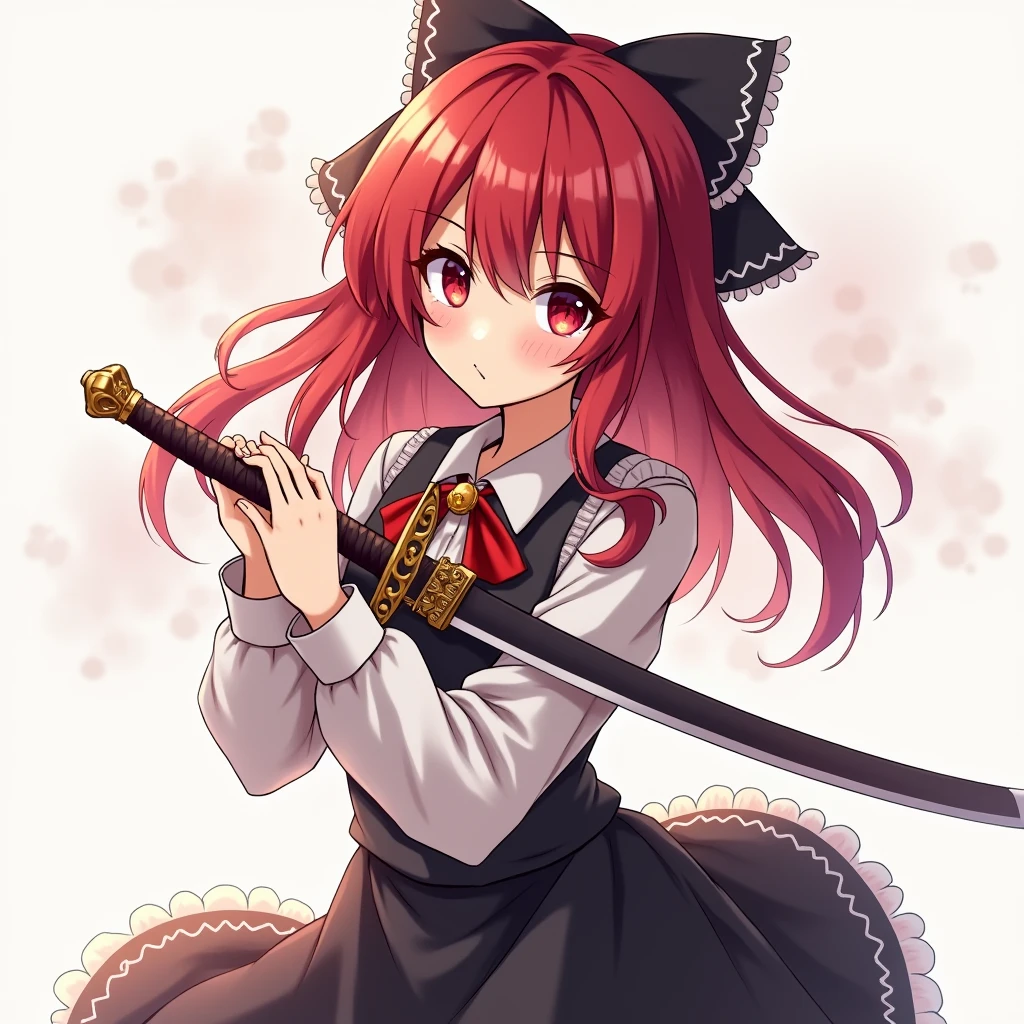 1girl, solo, kokoa shuzen (rosario + vampire), short hair, twintails, orange hair, hair ribbon, ribbon, green eyes, school uniform, green patterned skirt, garnet thighhighs, cute, kawaii, wielding great axe, angry, school entrance, <lora:Shuzen Kokoa:0.7>, underwear, panties,