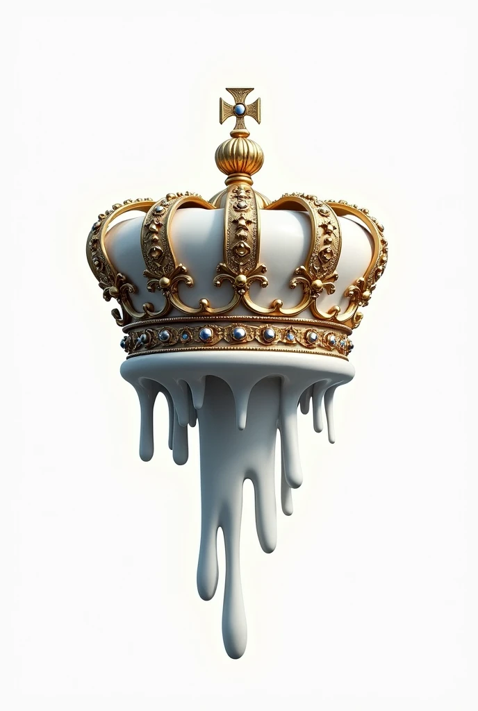 Crown melting on white background