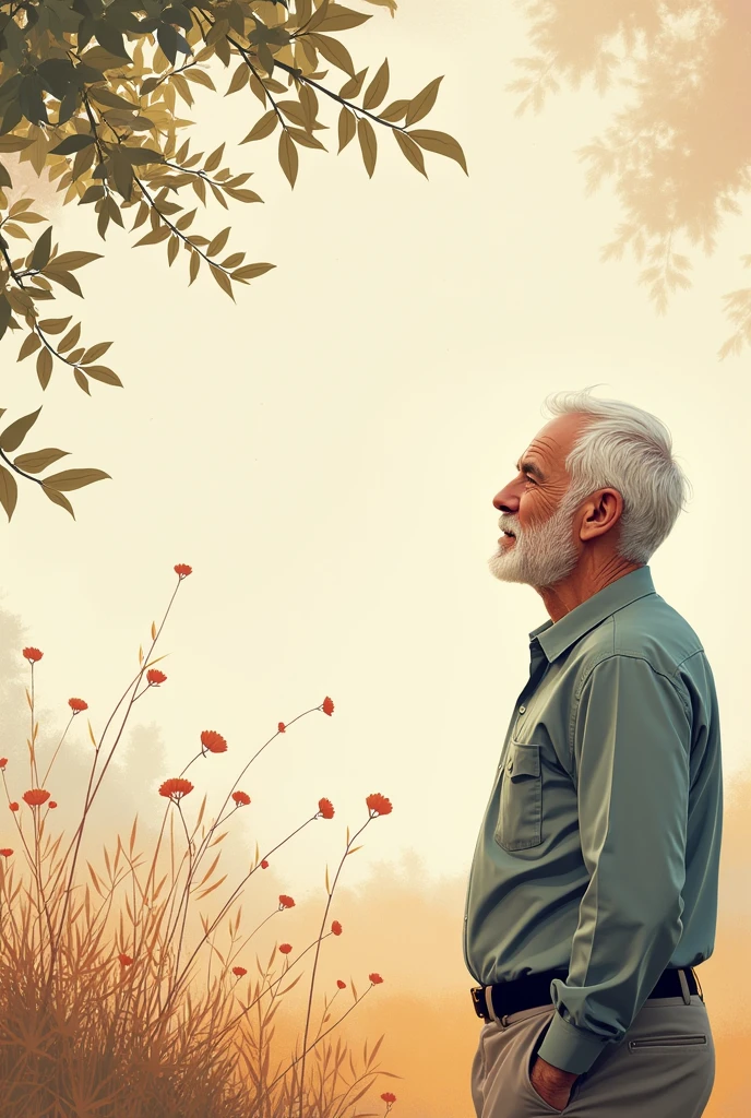 Create a brochure that is dedicated to older men, with the theme of Happiness, information about this and how to obtain it, in Spanish 