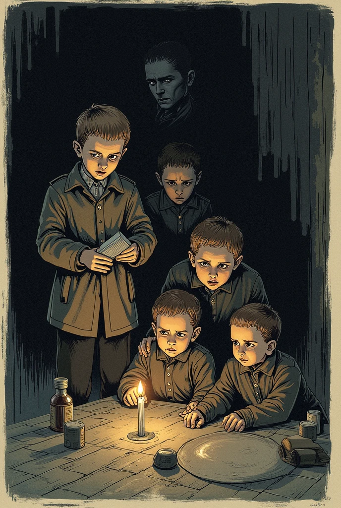 mas a comic about the russian revolution ahowing the romanov family(royal russian family) hiding from the reds