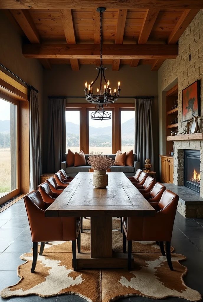 Design the interior of the dining room inspired by John Dutton 