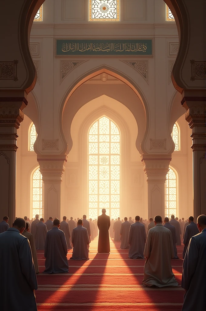 Picture of inside the mosque where are performing namaz
