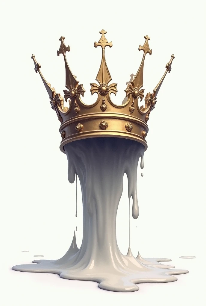 Street style illustration of a king&#39;s crown with melting on a white background 