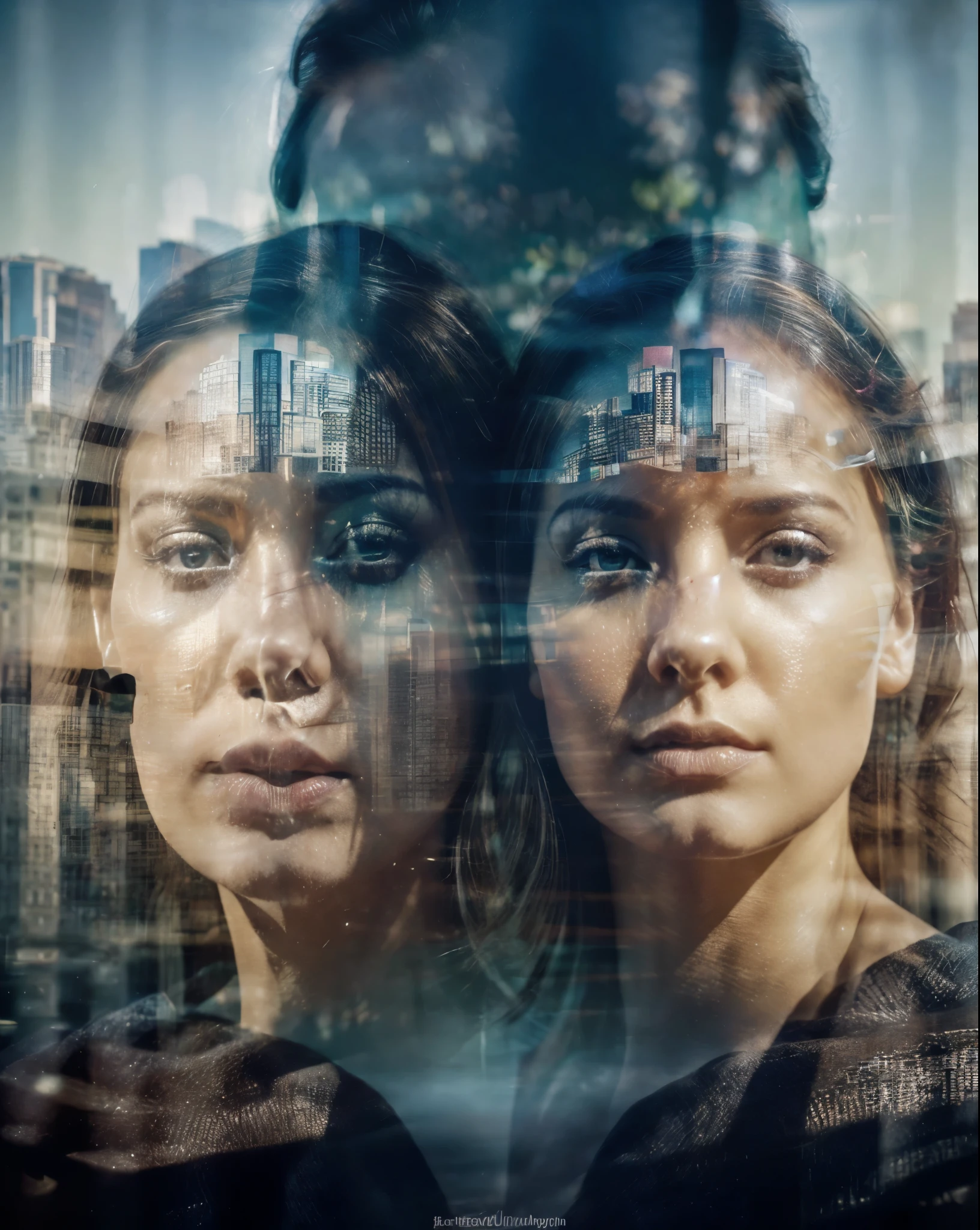 (best quality,4k,highres),(double exposure effect),(photorealistic),(vivid colors),(creative),(portraits),(dreamy atmosphere),(blending of two images),(nature and city), (silhouettes),(urban landscapes), (contrast),(artistic),(dramatic),(night and day),(surreal),(magical),(urban and natural elements blended seamlessly),(rich texture),(mood lighting),(harmonious),(beautifully composed),(ethereal),(abstract),(symmetry),(colorful),(captivating),(expressive),(subtle),(mesmerizing),(attention to detail),(seamless integration),(intricate),(stunning visual impact),(unique perspective),(medium:double exposure),(HDR),(professional lighting),(bokeh).
