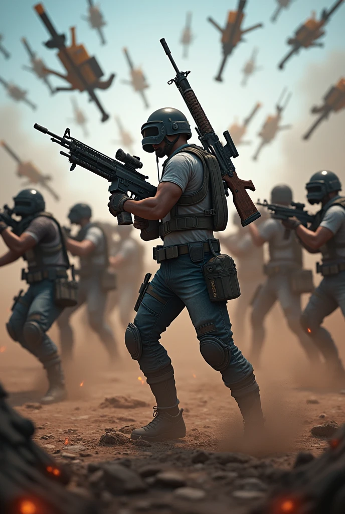 
Abhishek is a very dangerous player of PUBG and his fight was with 1 vs 100 and he has many guns