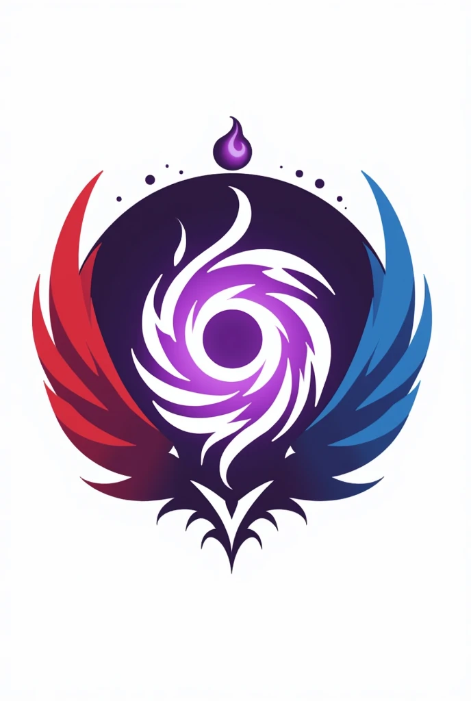 Create a logo image for a store in the theme of Satoru Gojo with the name Gojo Store with the power of purple forming in the middle of the phrase and red and blue on the sides like this
"🫸🔴Gojo🟣Store🔵🫷"
white background