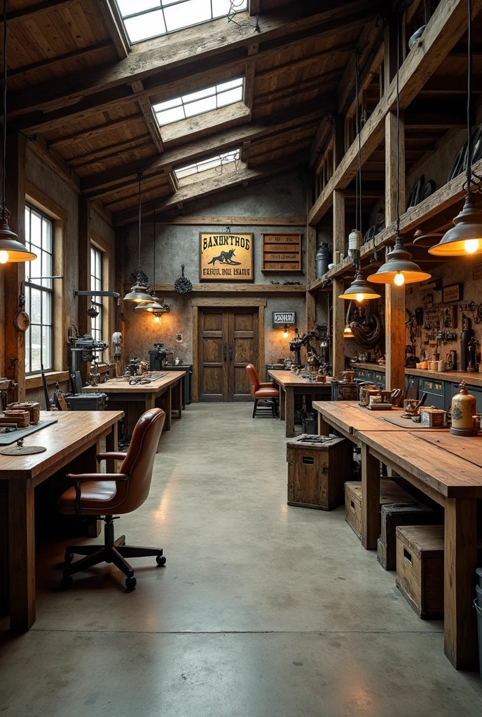Design the interior of the warehouse inspired by John Dutton