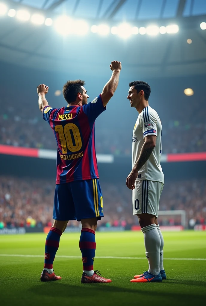 messi celebration infront of ronaldo