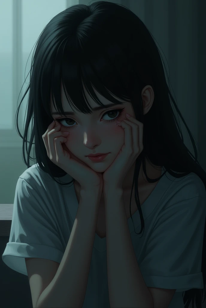 a sad girl 
