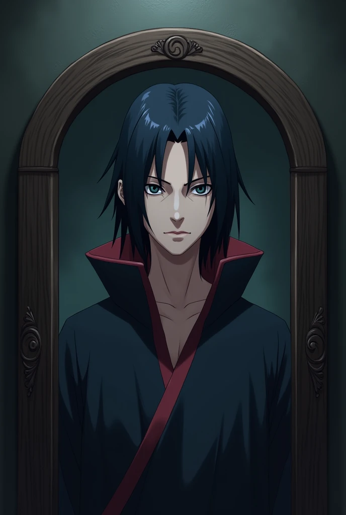 itachi uchiha, taking a picture in the mirror, realidade 4k
