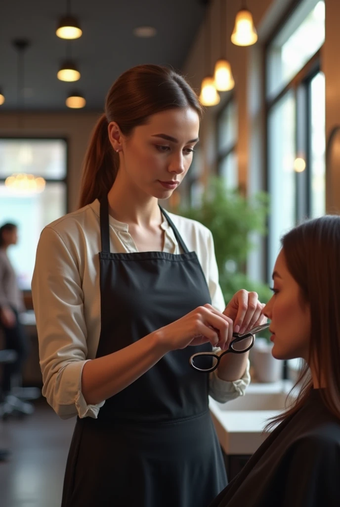 A hairdresser in the salon