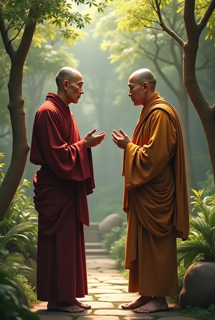 Monks talking