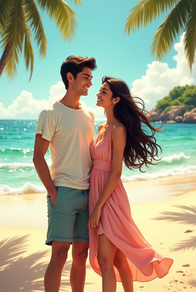 Young couple enjoying at beach boy name is taher and girl name is muskan