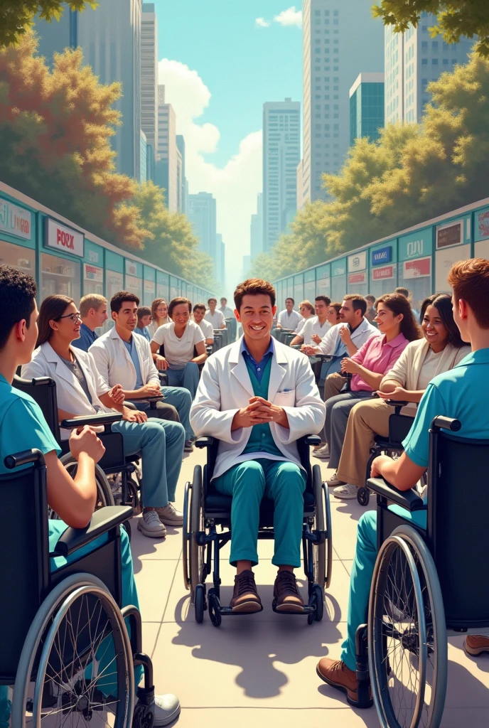 Wheelchair users and various professions