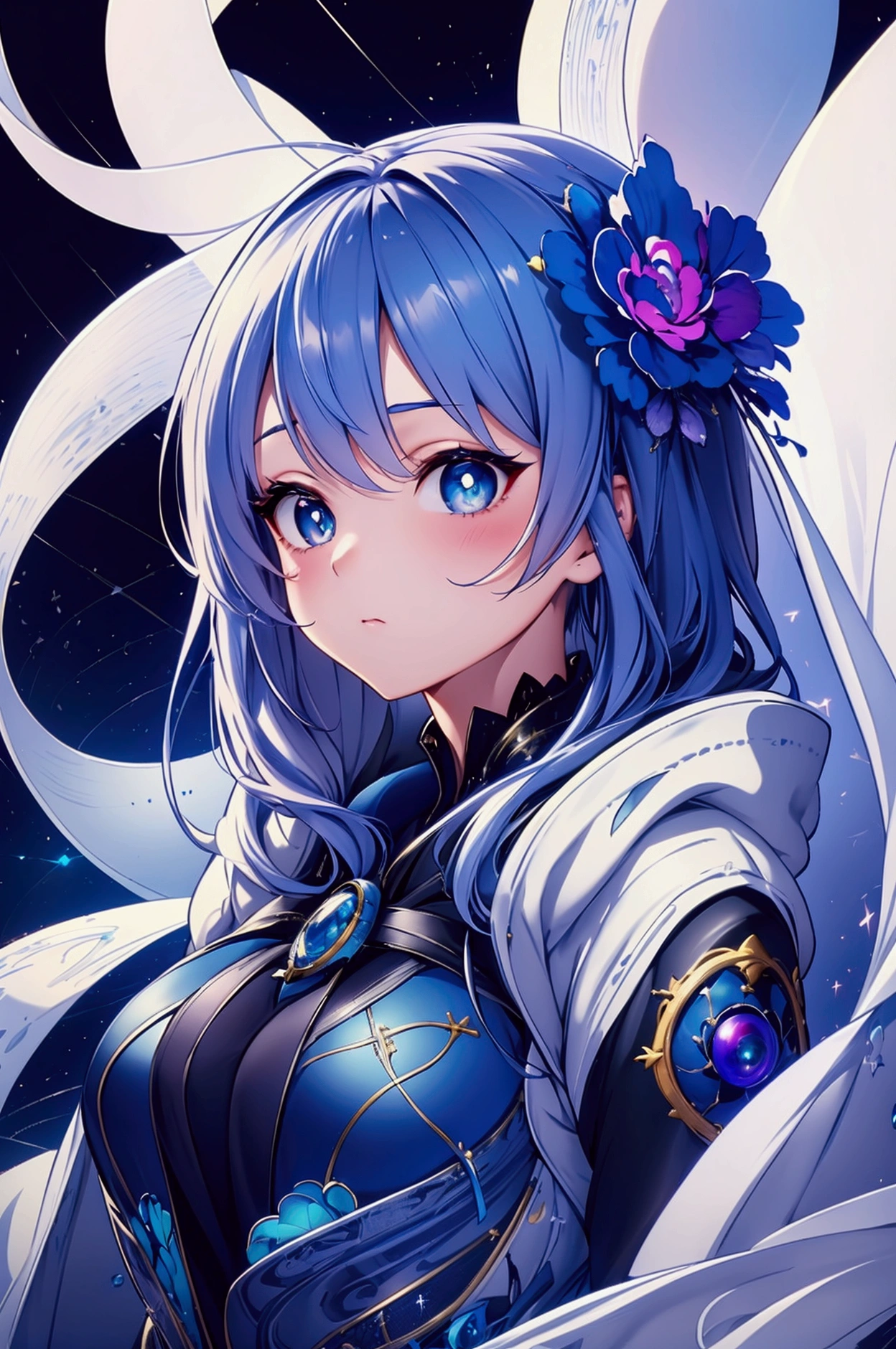 (Blue pupil), Superior Quality, masterpiece, High resolution, 8K, cute girl wearing a hoodie, girl with, detailed line art, digital improvement, shut, Anime Core, fluid fabric,rot,Torogao,Multiple expressions,I see a look of peace in my eyes,Galaxy in the Eye
