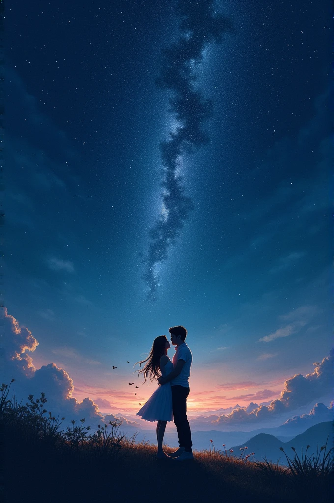 Lovers in the starry night 