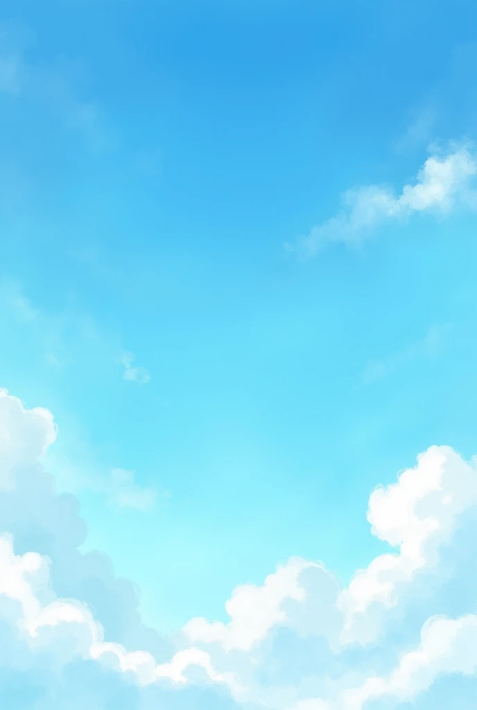 Un beau ciel bleu avec des nuages blancs dans un style aquarelle
