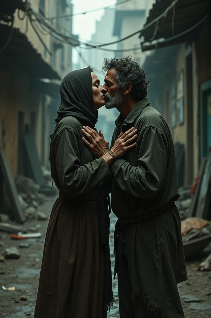 Beggar kissing another beggar