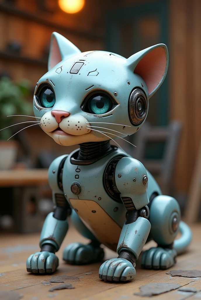 Friendly robot panther wall-e style