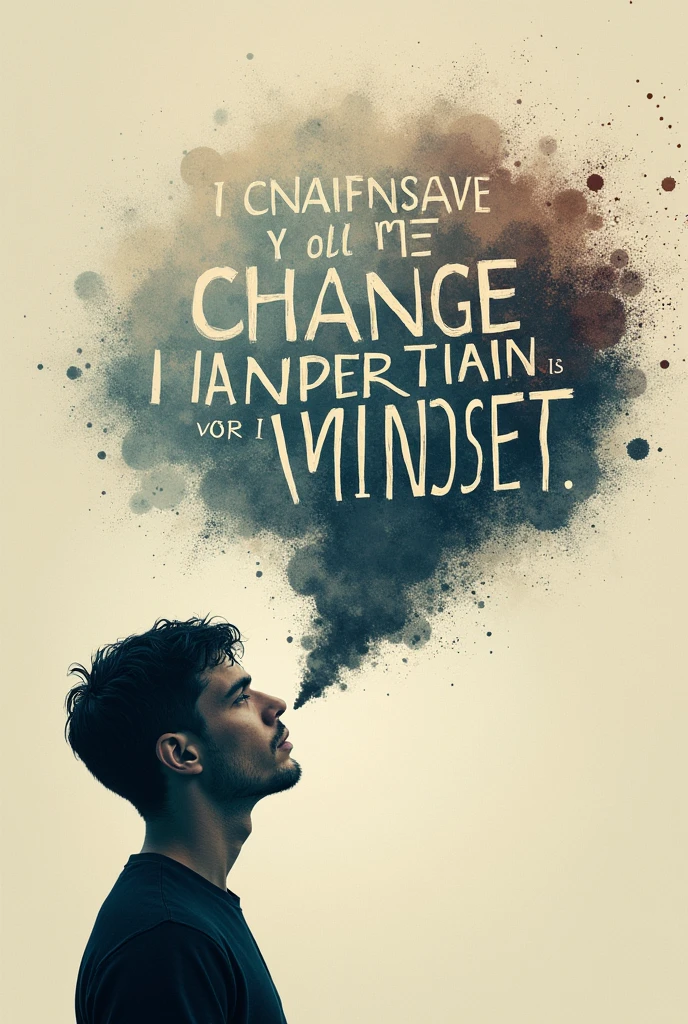 Change your mind set with witten text on image