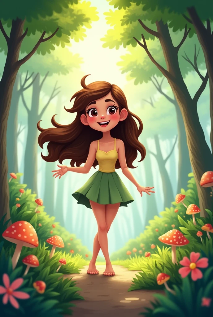 Female character that depicts forests
Little cartoon type