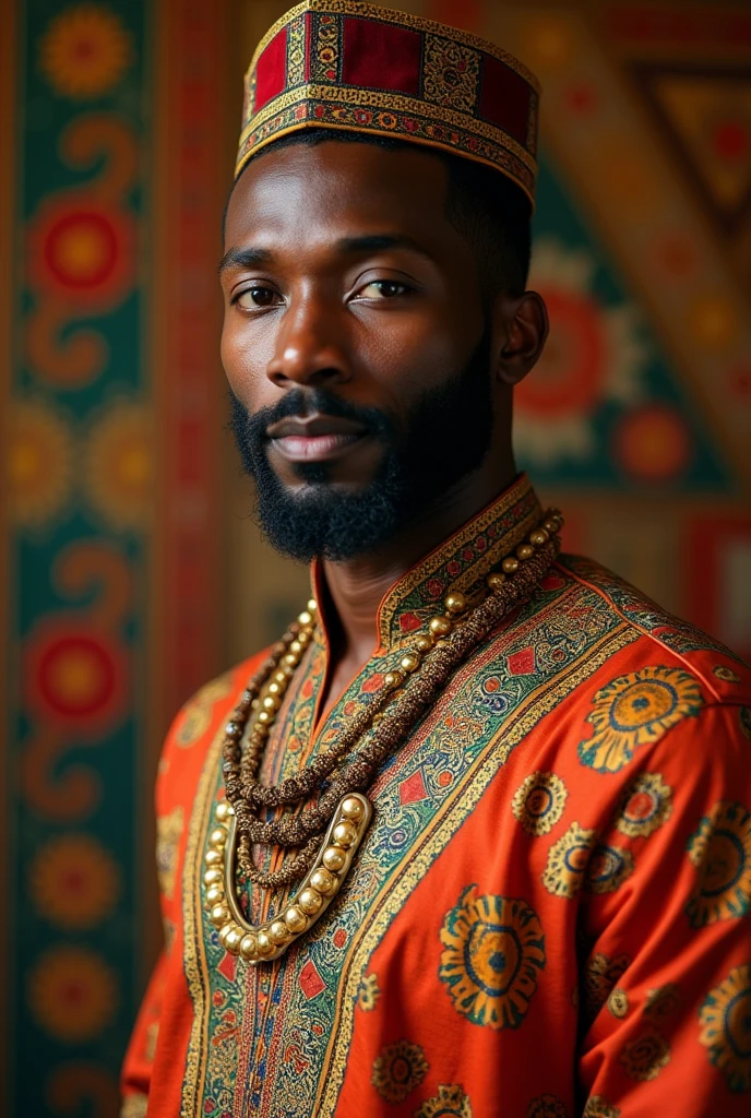 Generate an image of an African actor in African attire 