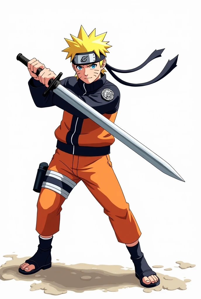 Naruto with sword and white colour background
