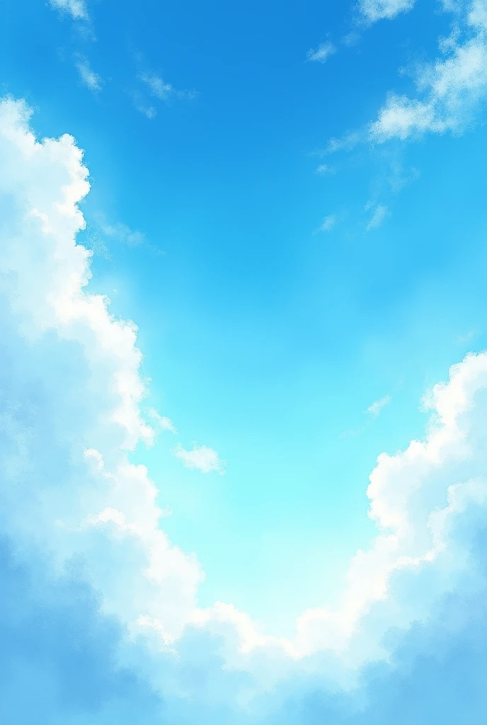 A beautiful blue sky with white clouds in a watercolor style the sky should be a little darker in color