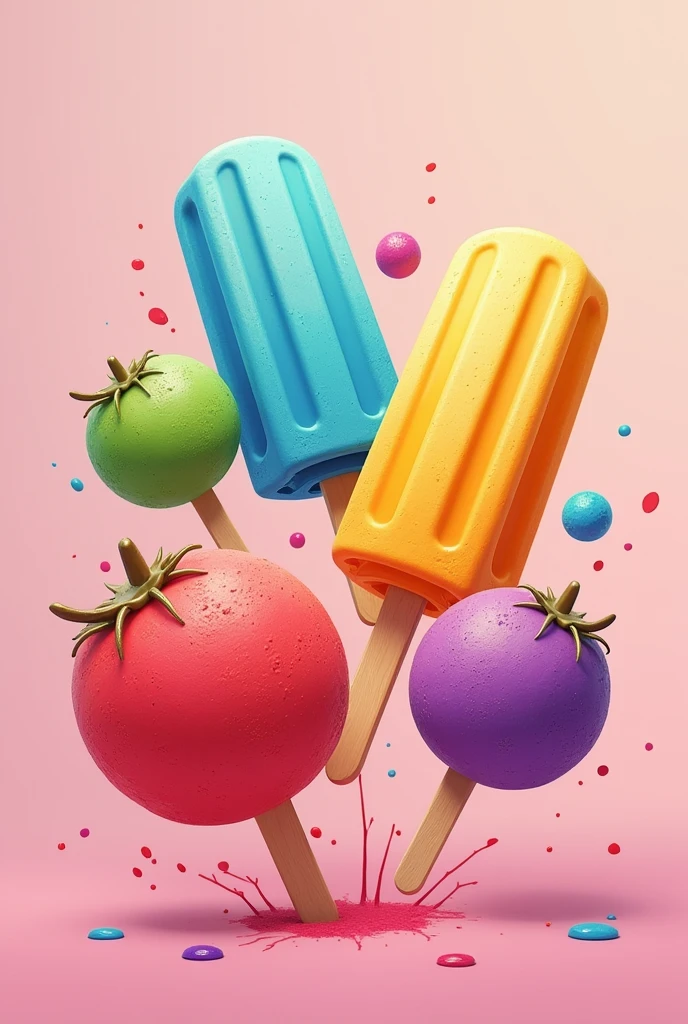 Create an image representing different colors of round popsicles with slogan: "it was a conquest"