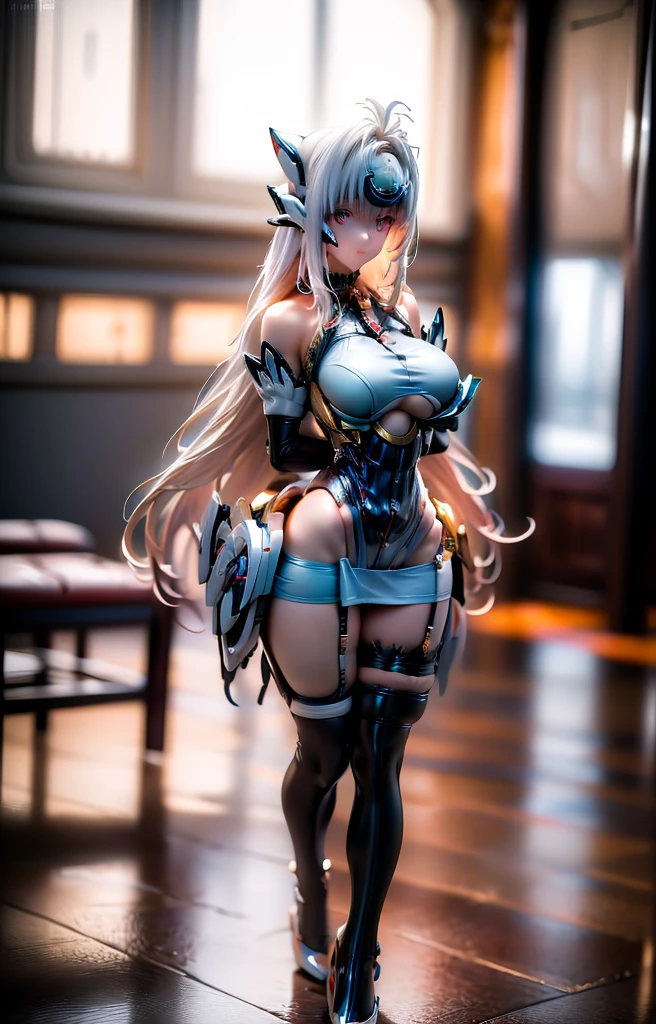 (masterpiece:1.2, Highest quality), (Realistic, photoRealistic:1.4), Beautiful illustrations, (Natural Side Lighting, Cinema Lighting), Looking at the audience, Upper Body, (Front view), 1 girl, Perfect Face, Symmetrical cute face, Glowing Skin, Baby Face, Long eyelashes, (Large Breasts), (Wide Hips),Beautiful Hair, Beautiful Face, Beautiful and beautiful eyes, Beautiful body, Beautiful breasts, Beautiful thighs, Beautiful legs, Beautiful fingers,(Beautiful views),(Cute Smile:1.2, Superior),Knee socks,Layered skirt,(Clothing Belt:1.5),((Sexy Bondage Cosplay:1.5)),Bikini Tops