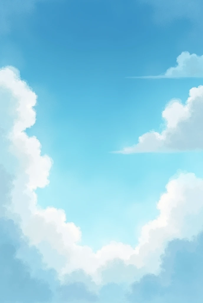 Un beau ciel bleu avec des nuages blancs dans un style aquarelle le ciel doit être un peu plus foncé en terme de couleur avec un léger effet de vent dans illustration