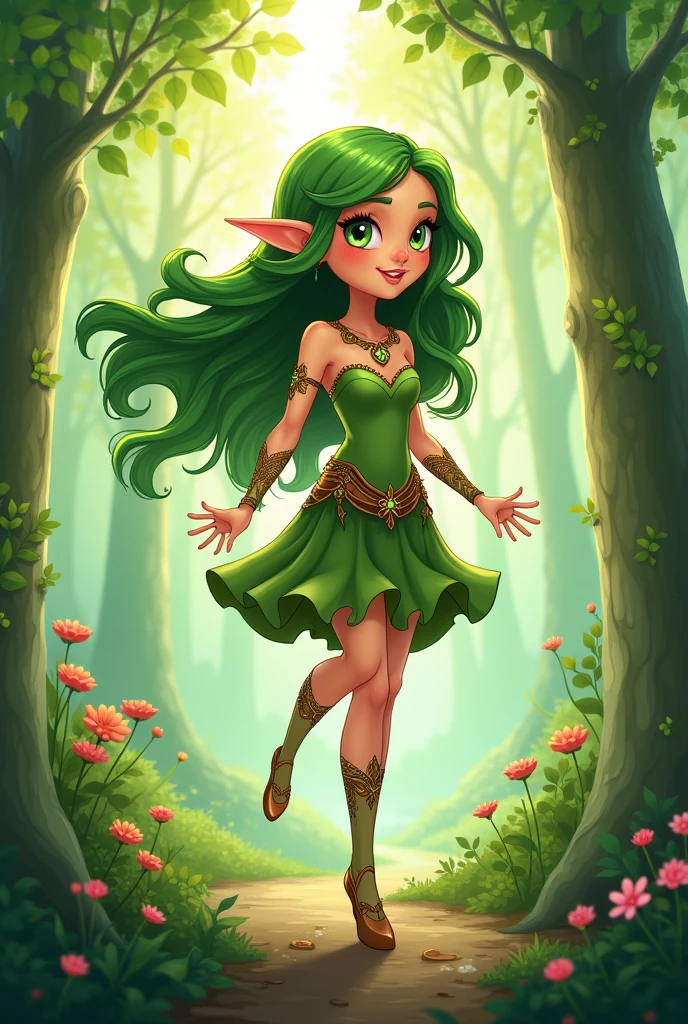 Female character that depicts forests
Little cartoon type
More foresty
It has some superpower