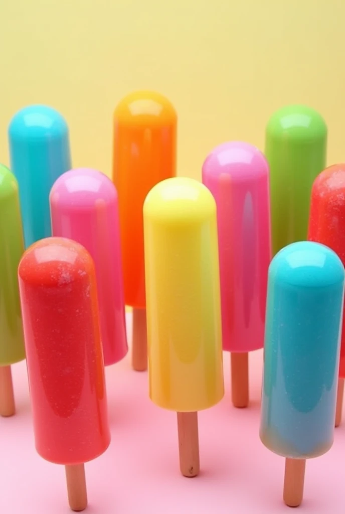 Create an image that represents different colors of cylindrical popsicles with the slogan: it was a conquest